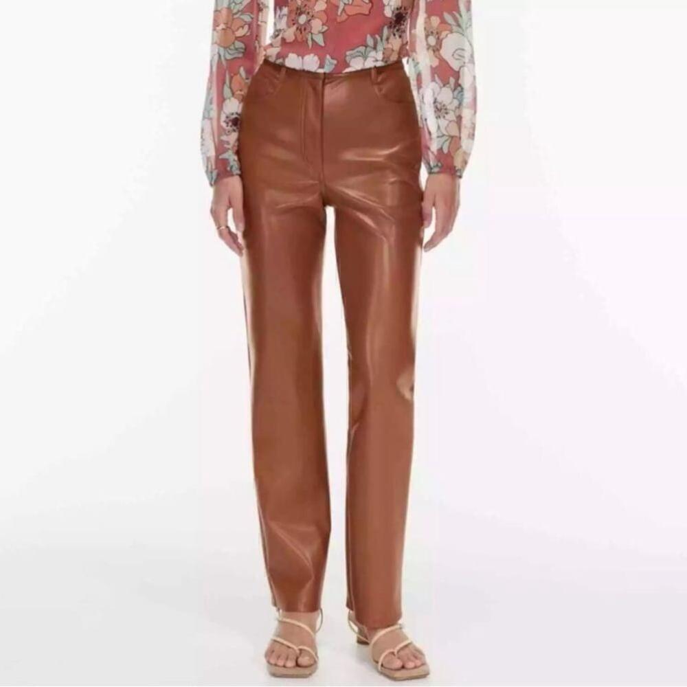 Wilfred brown The Melina vegan leather patina pant Size 6